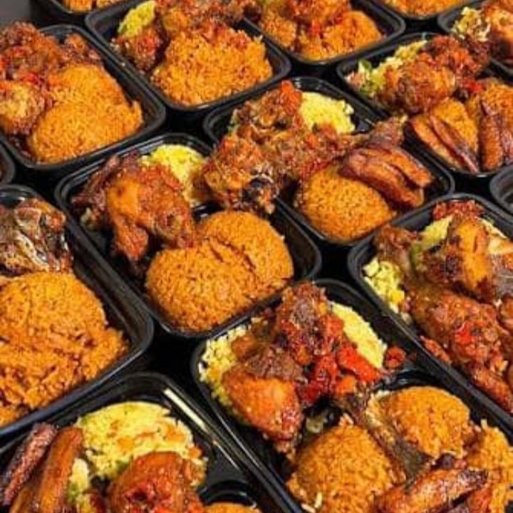 Jollof rice and meat